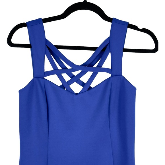 Eliza J Cobalt Blue Bodycon Strappy Cocktail Dress (6) - Picture 3 of 15